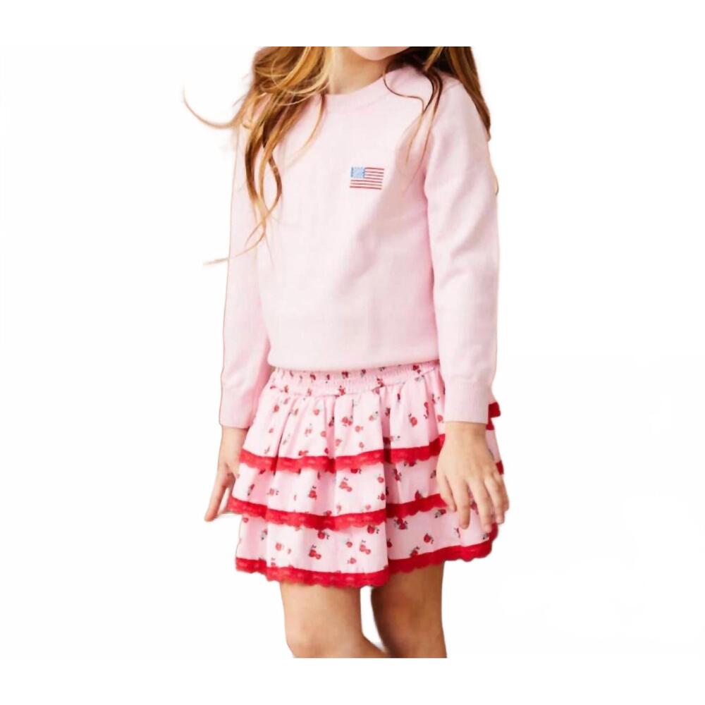 NEW THEME kids' tiegen american flag sweater in pink